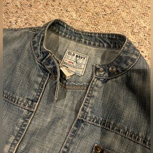 Old Navy Distressed Light Wash Denim Jacket - Blue
